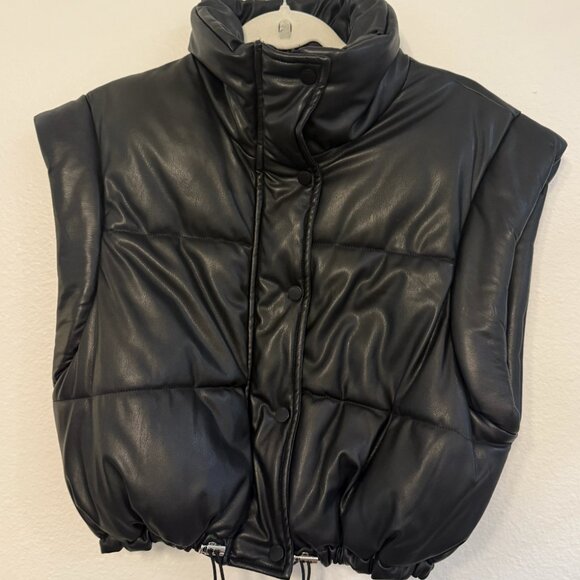 Bershka Faux LeatherWaistcoat - Black (Size S) - Picture 1 of 2